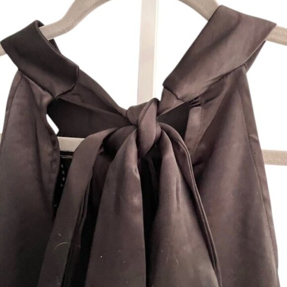 Endless Rose Women Black Satin Bow Halter Mock Neck Sleeveless Top Blouse XL NWT - Picture 5 of 10